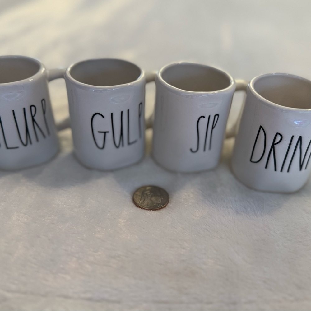 Rae Dunn Mini espresso cups shot glass White Ceramic Mug Set of four